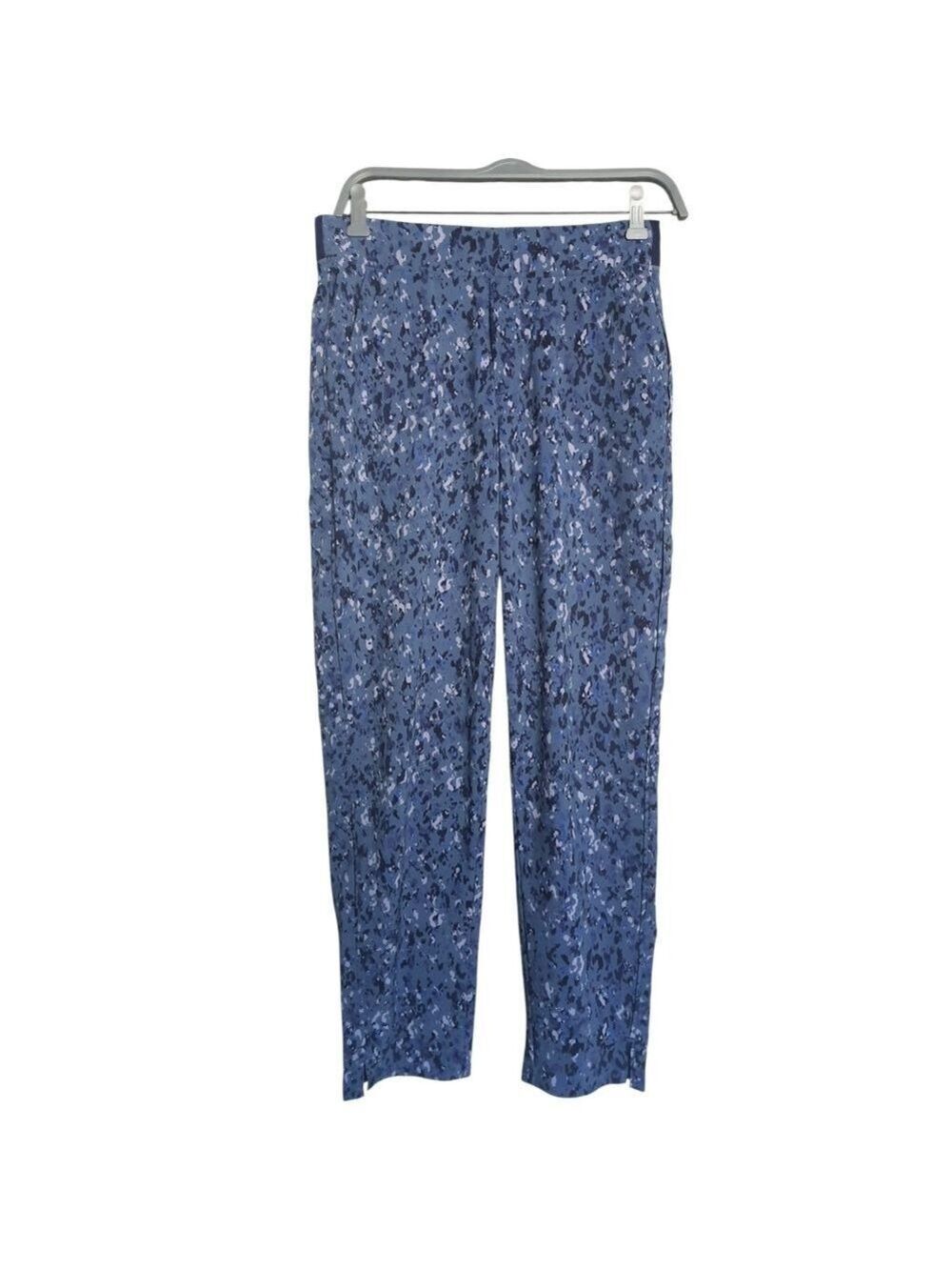 Athleta Brooklyn Ankle Pant Blue Camo Print Womens 4 Pull On Stretch Waist